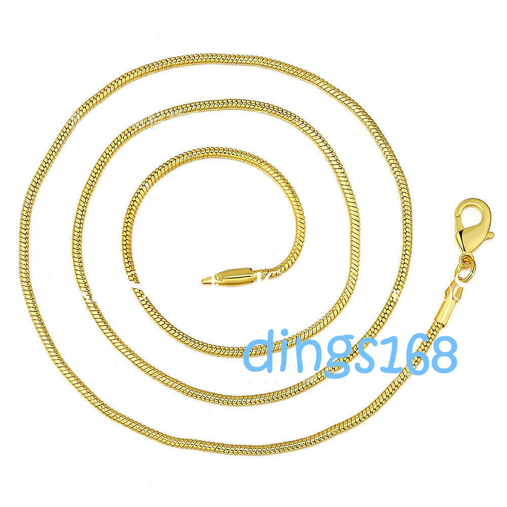 Genuine 18K Yellow Gold Filled 36″ 1.2mm Thin Snake Chain Necklace, Nickel-Free