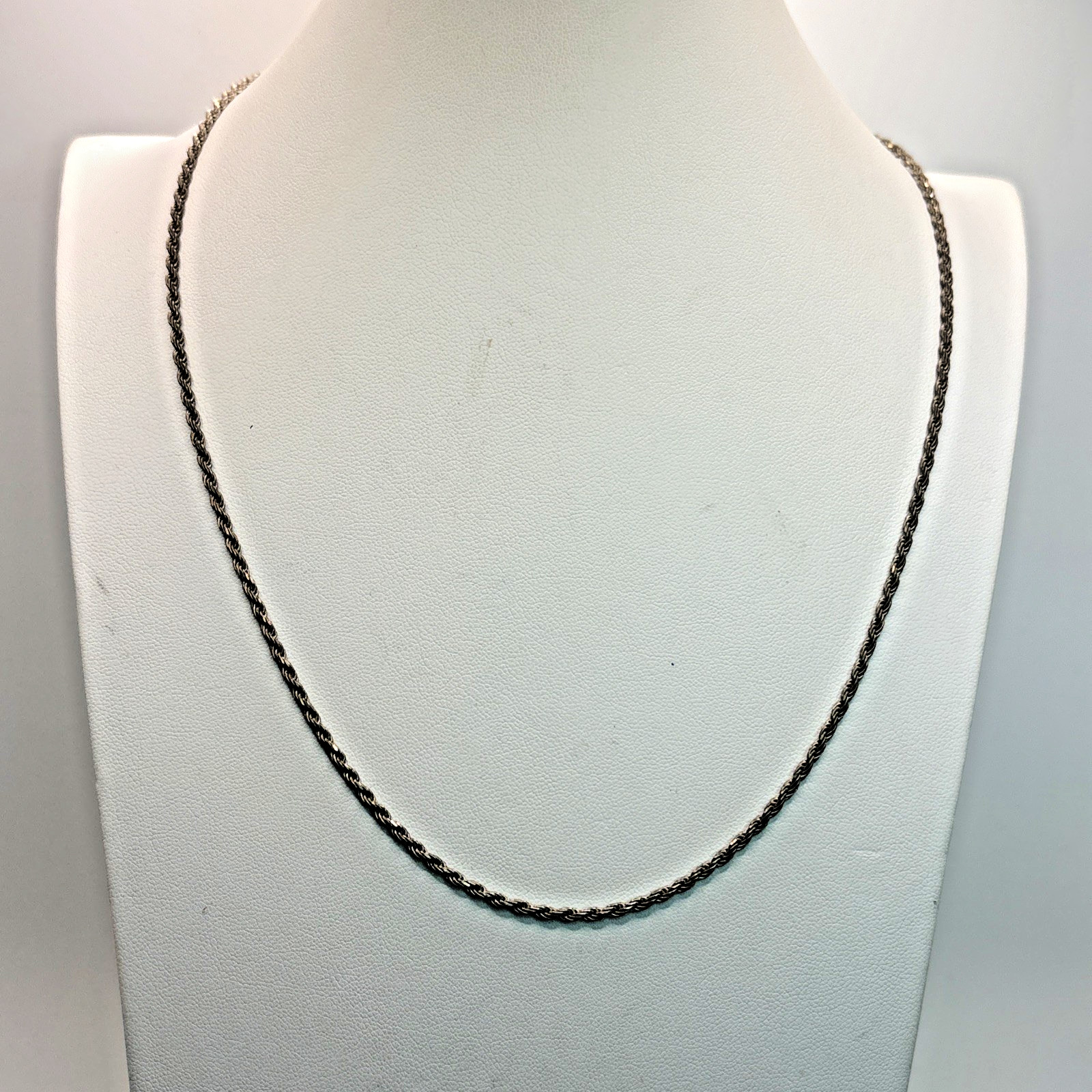 Solid Italian .925 Sterling Silver 2.25mm Rope 21.5″ Necklace Chain