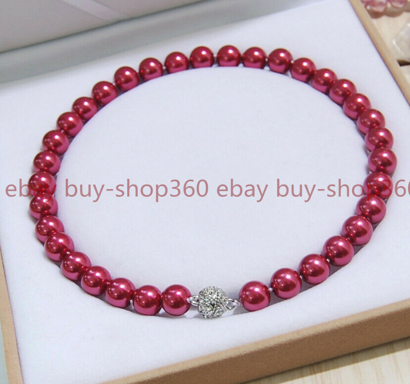 Fashion 8/10/12mm South Sea Multicolor Shell Pearl Round Beads Necklace 18” AAA