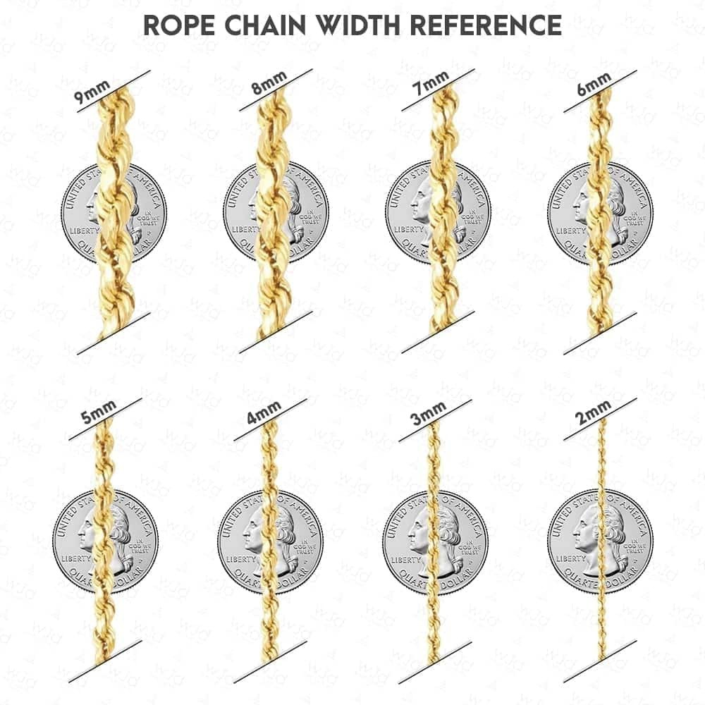 14K Yellow Gold 3mm Thick Hollow Rope Chain 20″