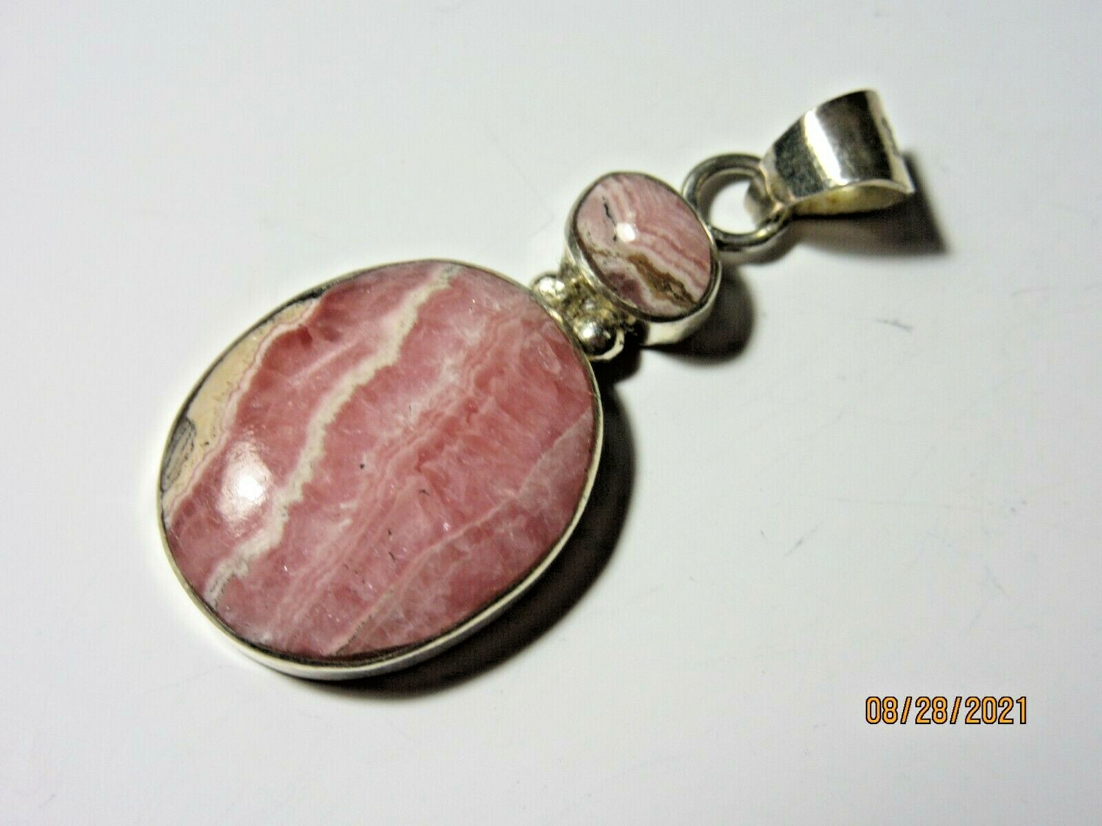Natural Rhodochrosite 925 Sterling Silver Pendant Jewelry US seller RSP-2
