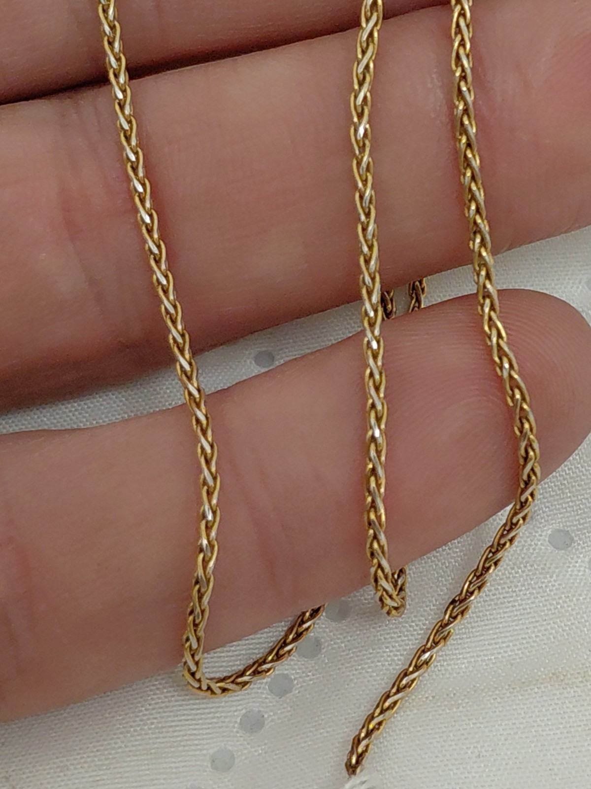 Solid 14K Yellow Gold Twisted Box Link Chain Necklace, 18” , 4.6 g ,