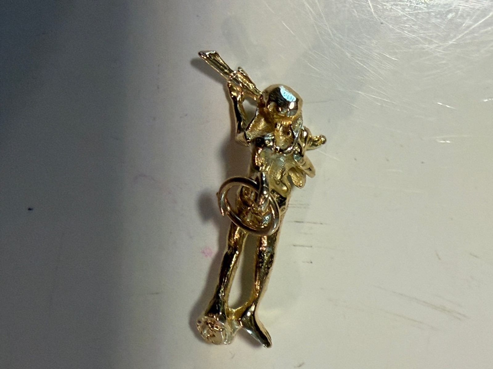 Vintage Solid Gold 14k Diver Down Charm 0.75 in. 1.63g New Old Stock