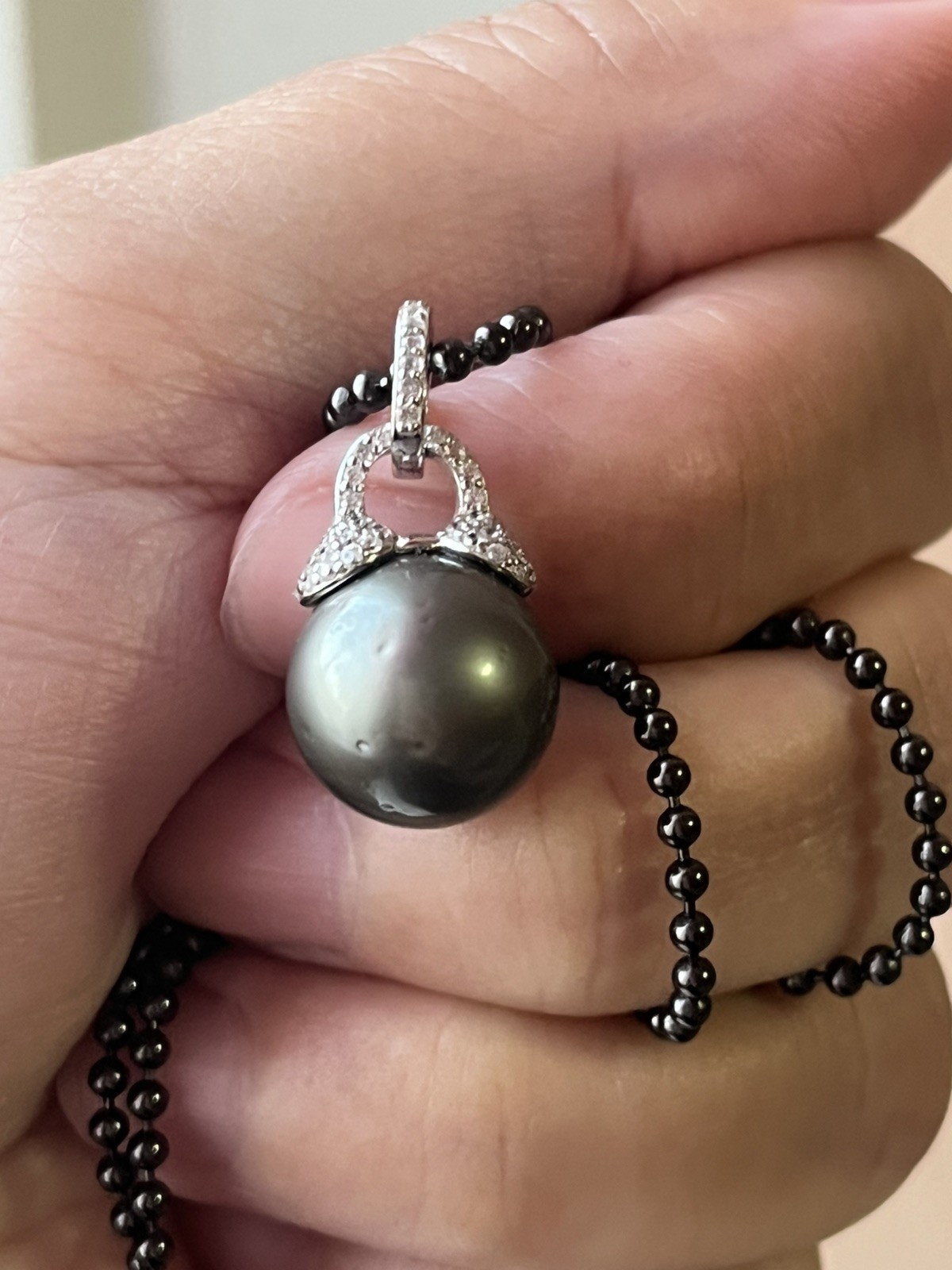 12mm Tahitian Natural South Sea Pearl Pendant Only With S925 opened clasp