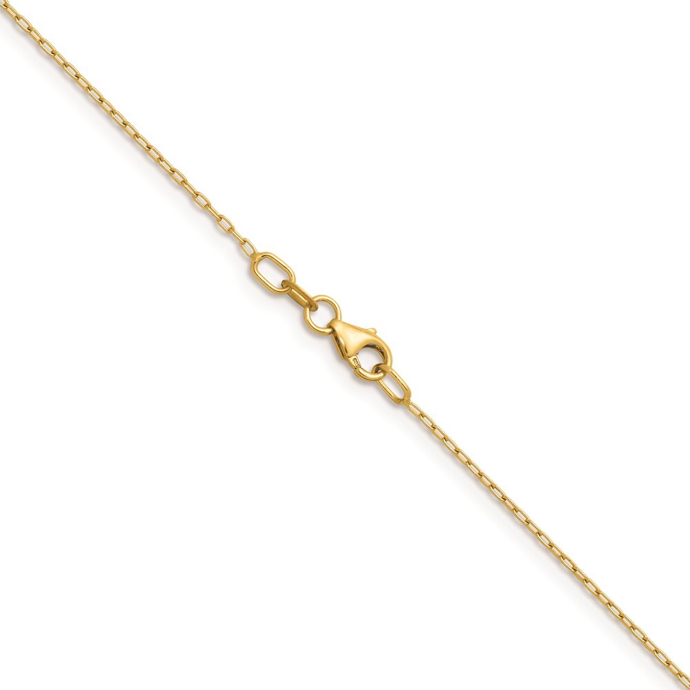14k Yellow Gold Polished 1.0mm Solid Oval Link Cable Chain Necklace 16″