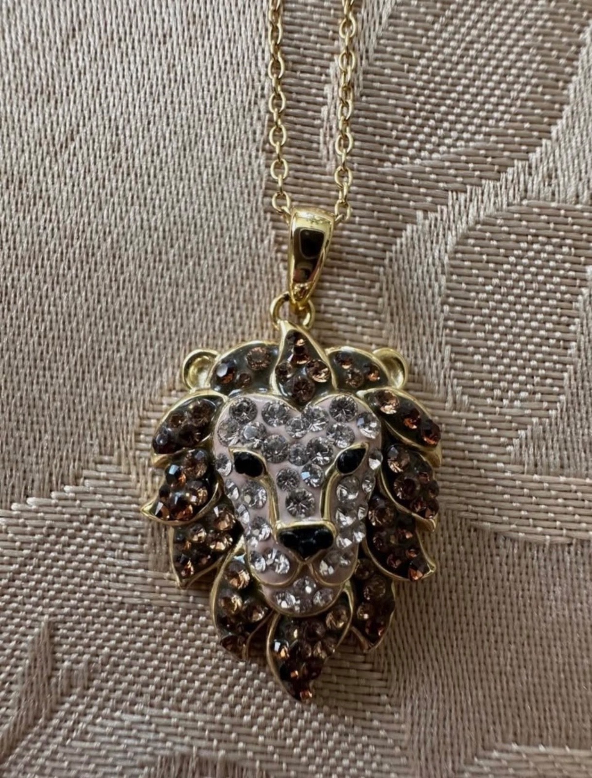 GOLD PLATED STERLING SILVER LION, NECKLACE