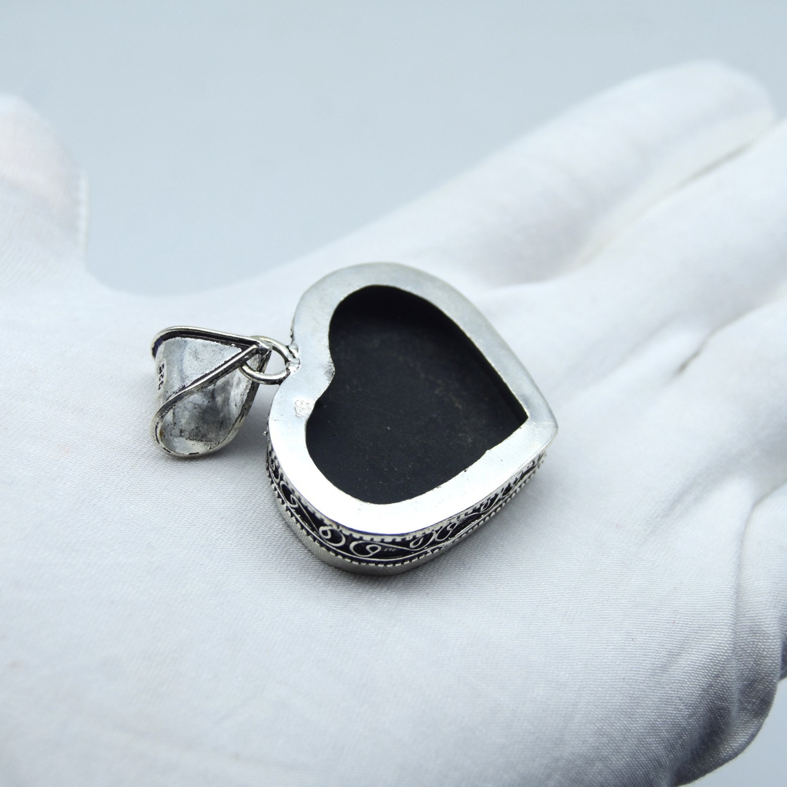 Heart Pendant Abalon Shell Pendant Handmade 925 Sterling Silver Jewelry Gift