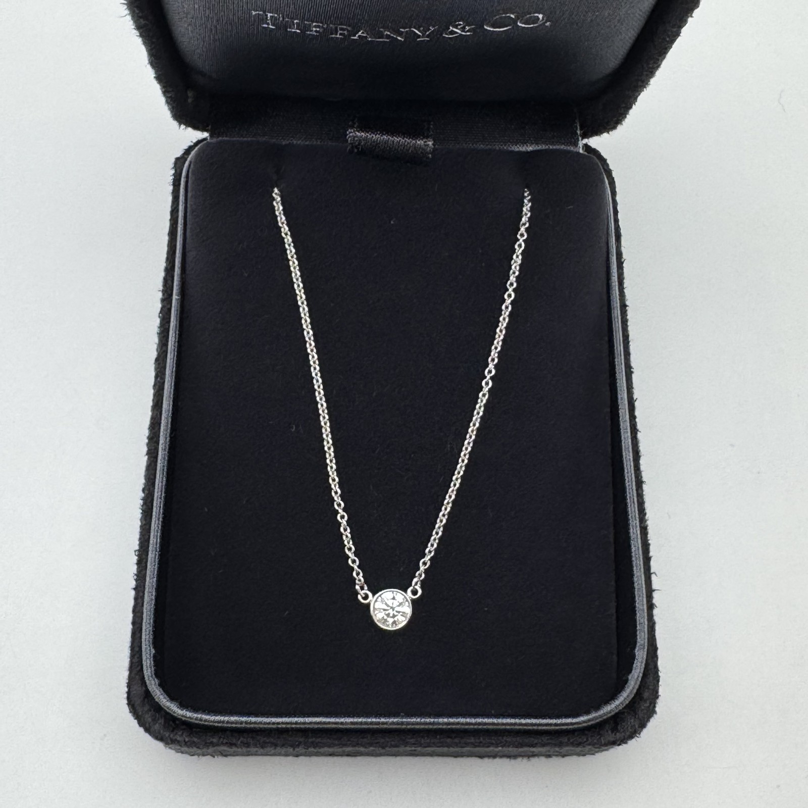Tiffany&Co Elsa Peretti Solitaire Diamond Necklace 950 Platinum (35008314)