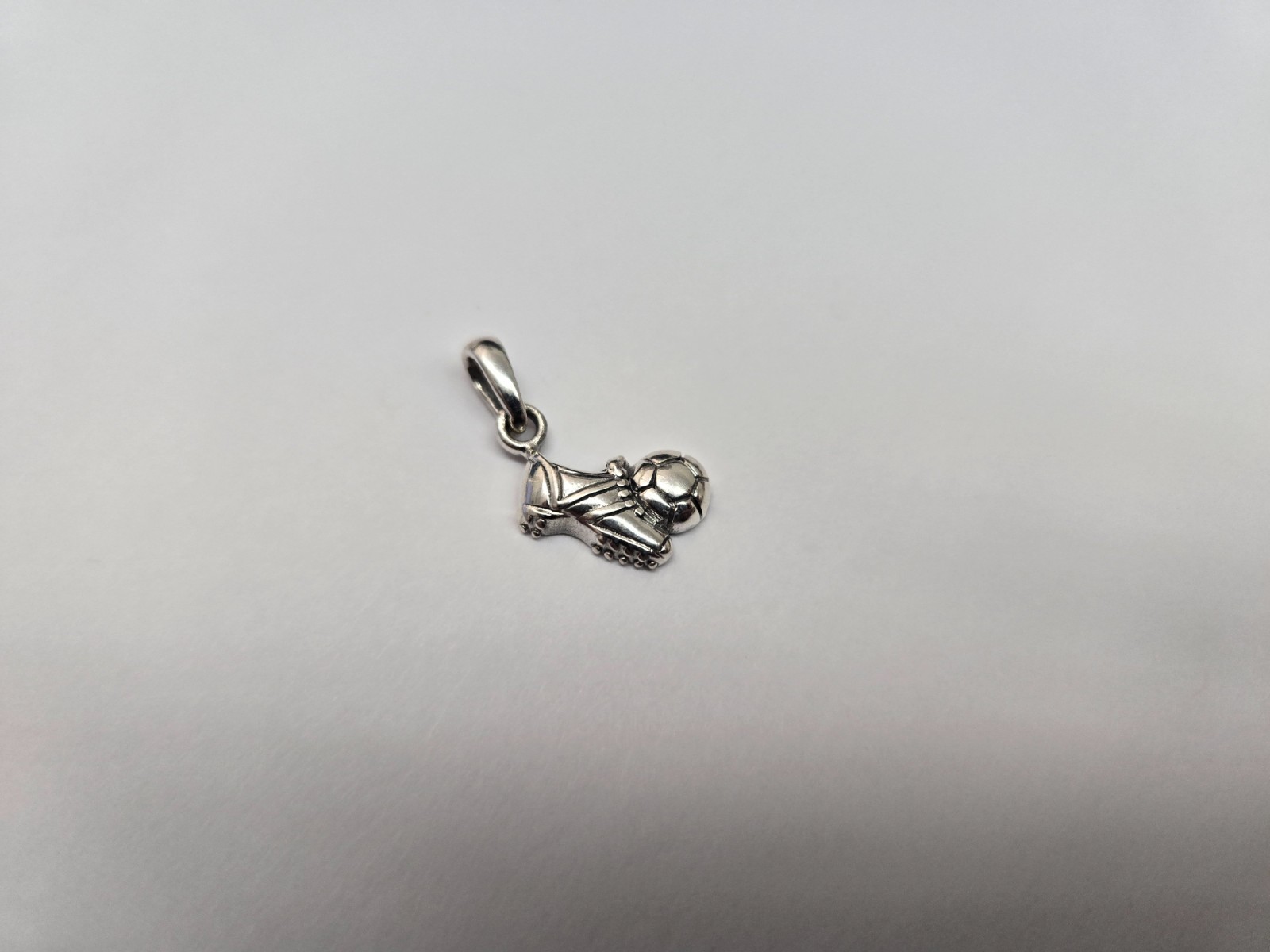925 Sterling Silver Soccer Cleat Kicking Ball Pendant 5/8 (16mm) Inch Tall