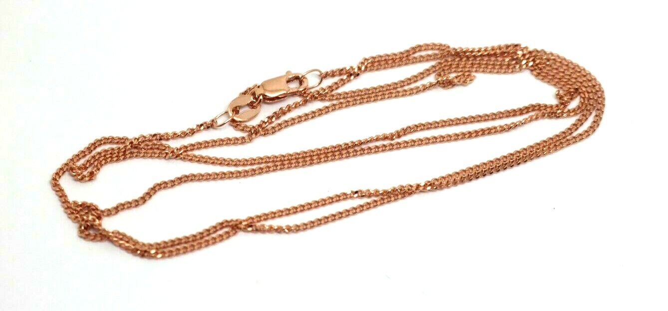 Genuine 9ct 9k 375 Rose Gold Kerb Curb Chain Necklace 70cm 3.9 grams