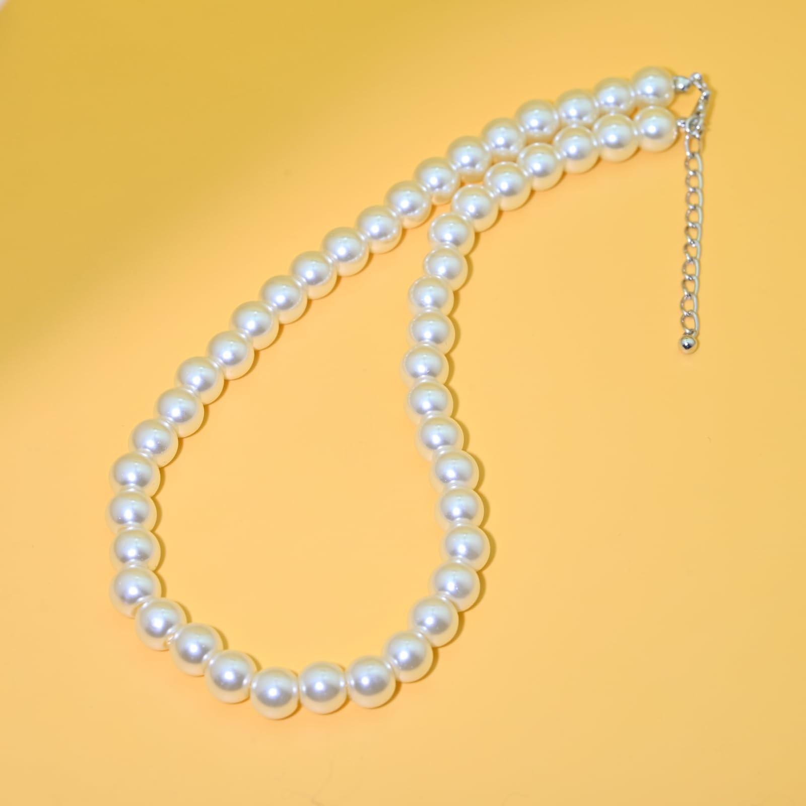 Colorful Mood Choker Baroque Bead Imitation Pearls Necklace, Women, Adults – 04