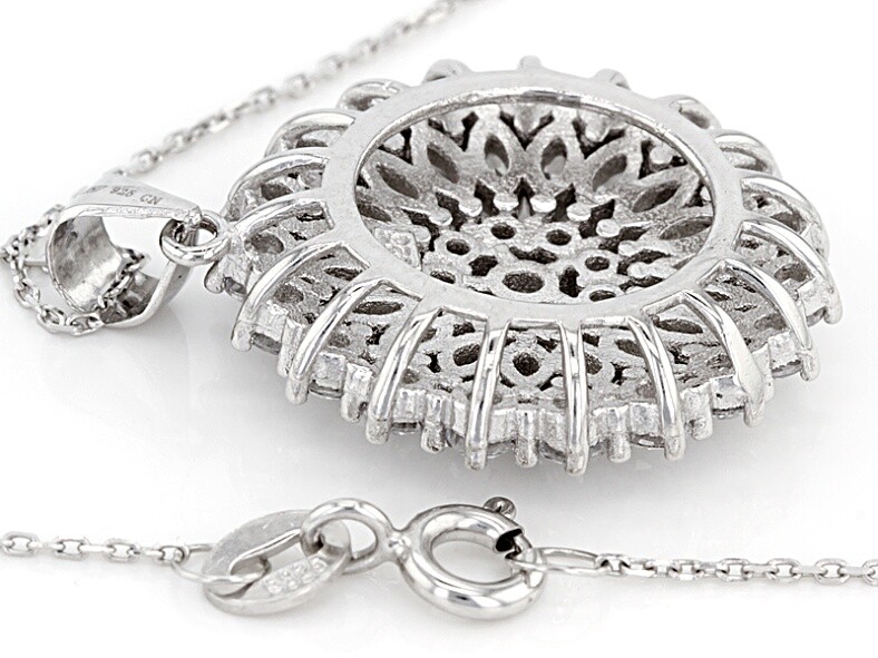 White Cubic Zirconia Rhodium Over Sterling Silver Pendant With Chain 3.59ctw