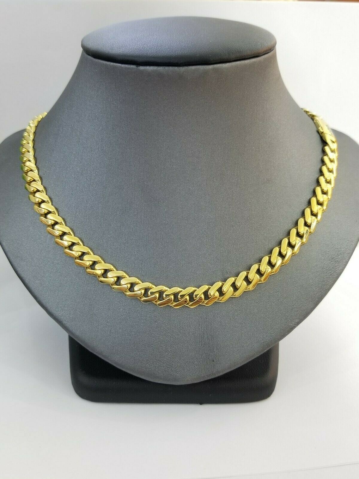 REAL 10k Gold Royal Miami Cuban Chain 6mm Monaco Necklace 18″-24″ 10kt yellow Gd