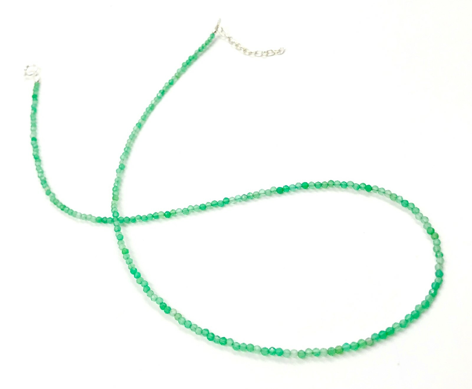 Genuine Emerald Natural Color 925 Silver Necklace Jewelry Women USA SELLER