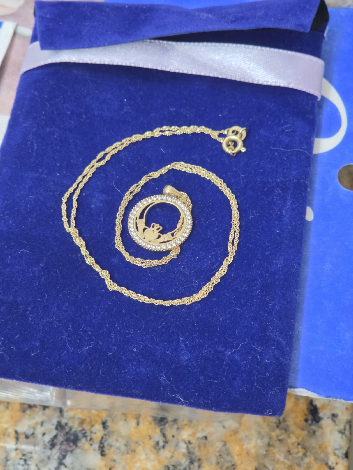 Irish, Crafted In Dublin, Solvar 10k Claddagh Pendant on 10k Chain