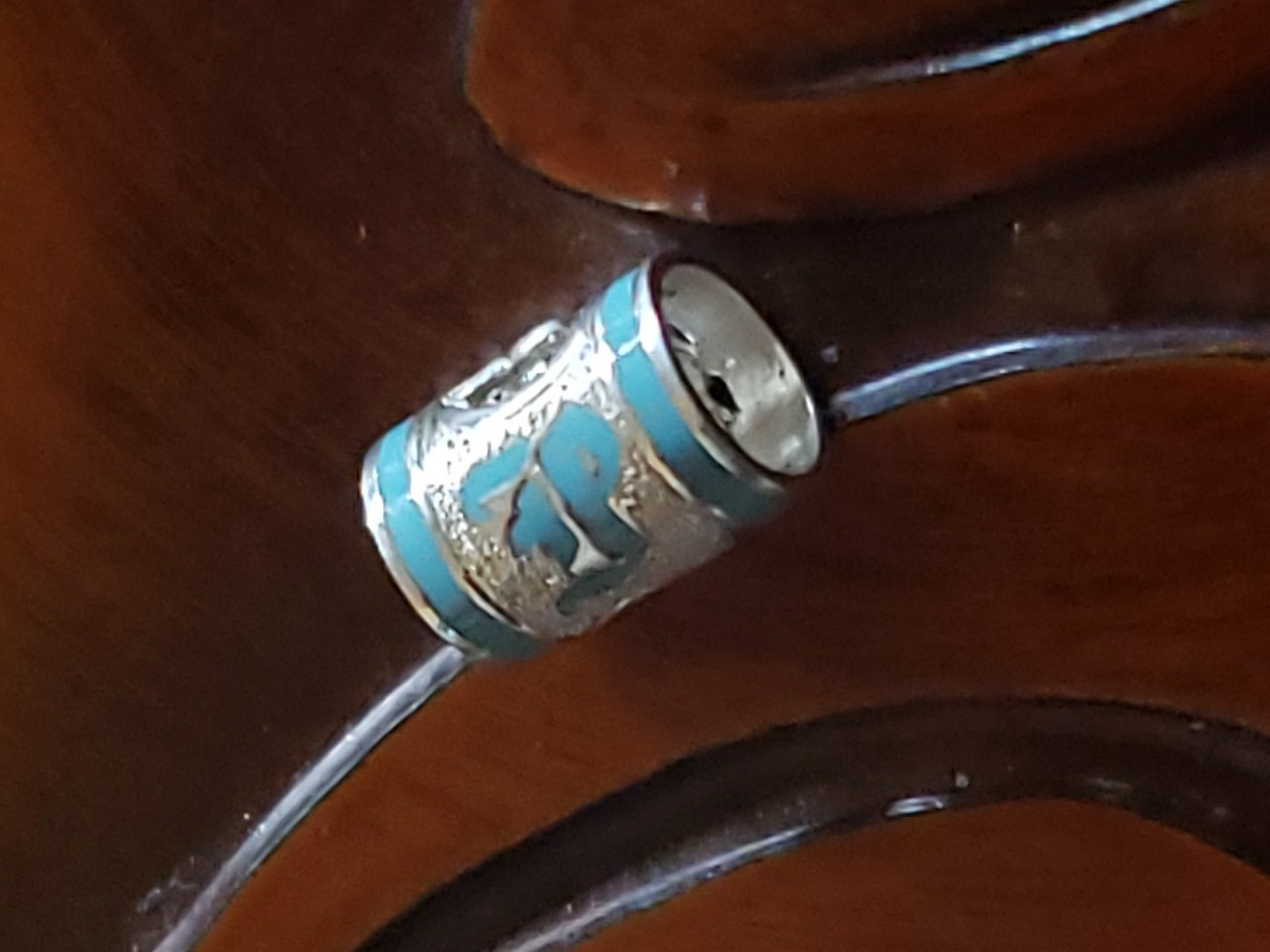 Hawaiian Baby Silver Initial Pendant Enamel 8mm X 6mm Slide Blue Letter