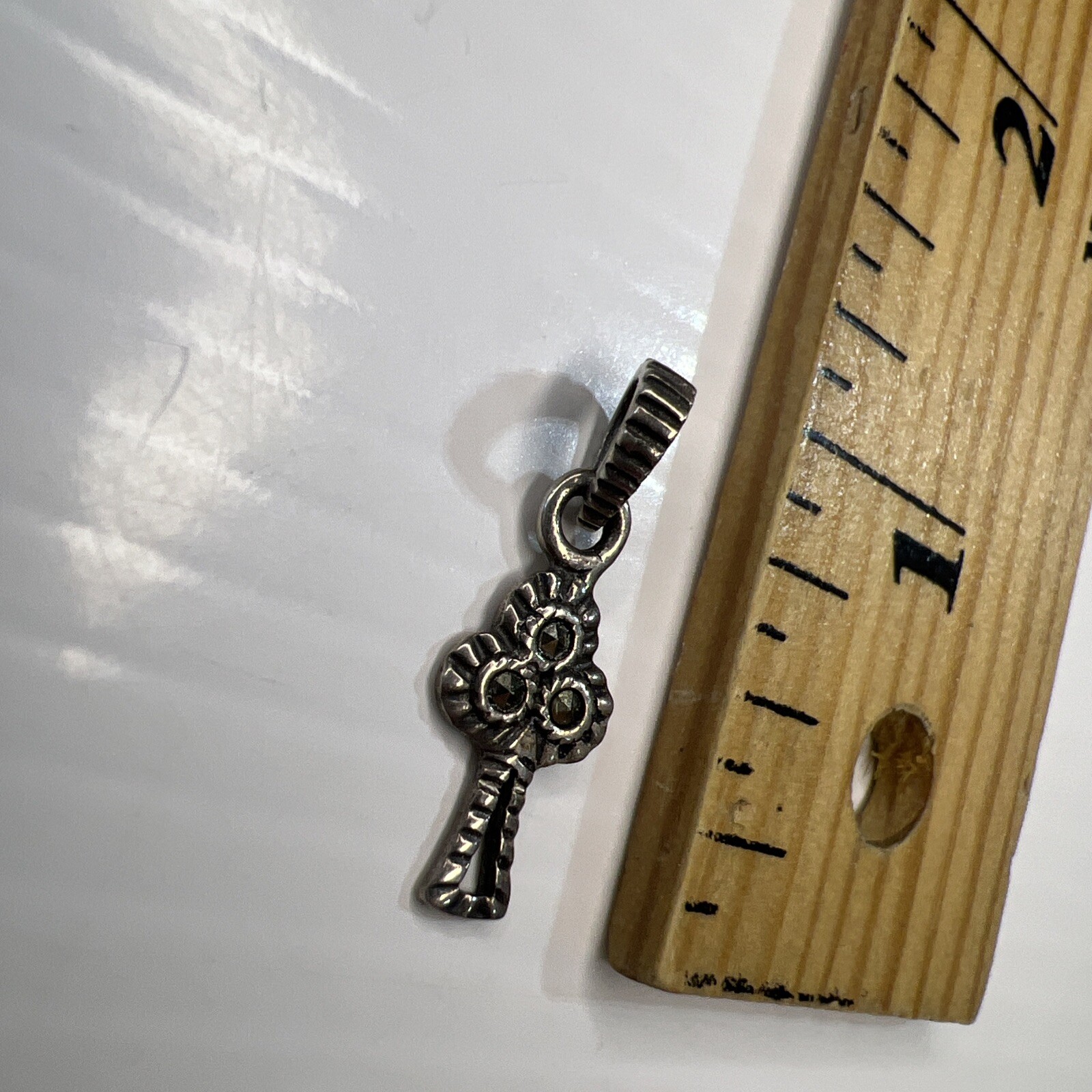 925 Sterling Silver Retro Charm Pendant Marcasite Celtic Trinity Cross Irish