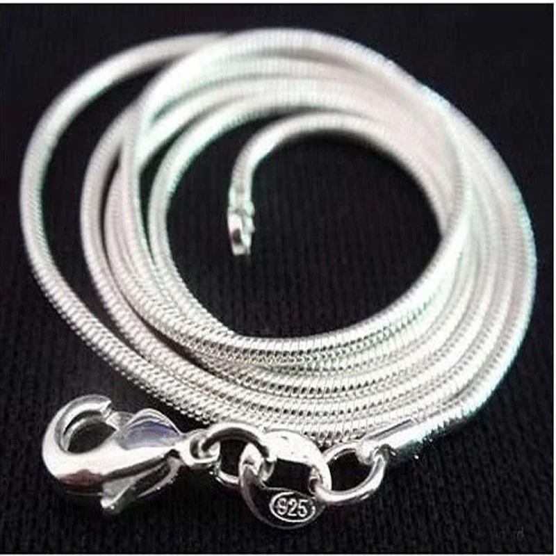 Men&Women’s 925 Sterling Silver Tarnish-Free Italian Snake Chain Necklace 18-24