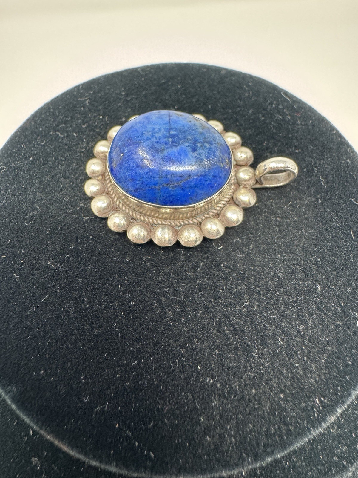 Unbranded Sterling Silver 925 Blue Oval Southwest Style Pendant