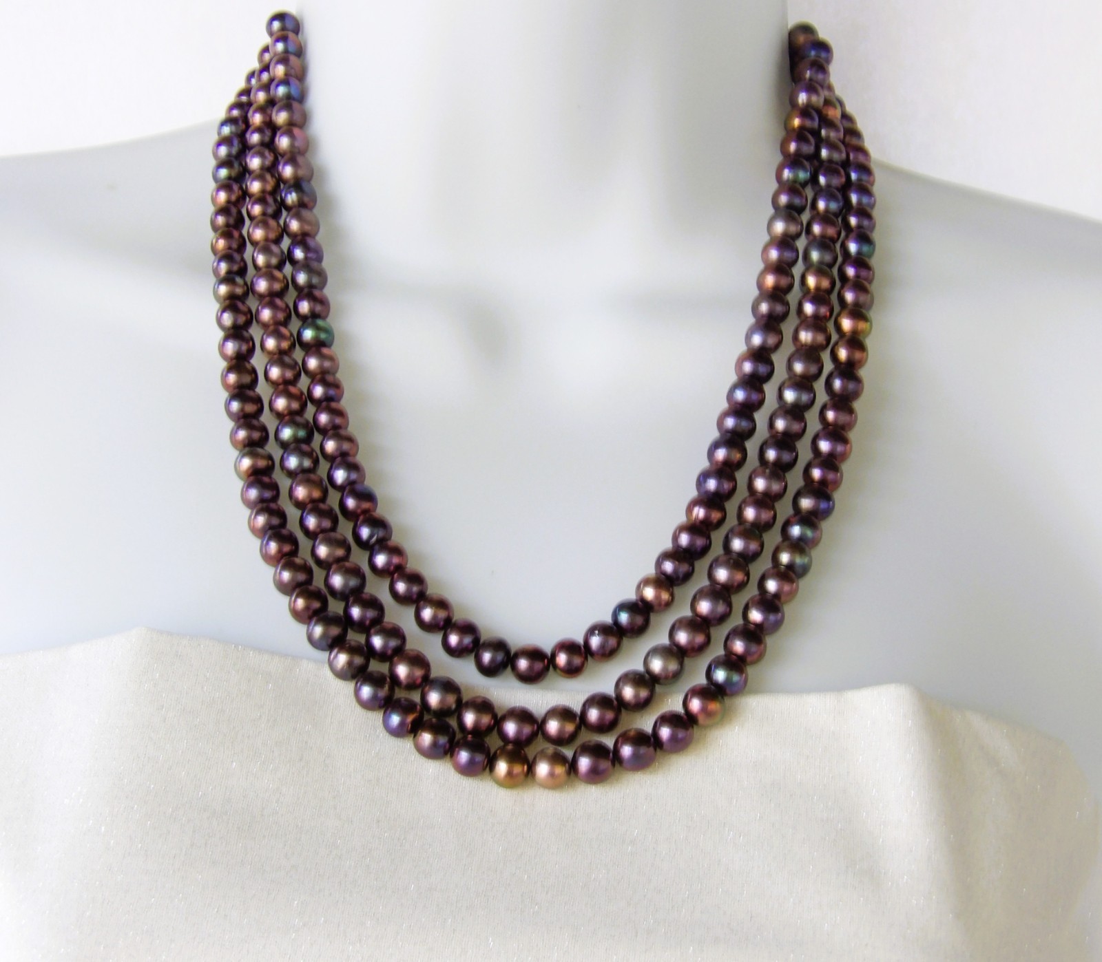 20 inches long Dark Potato Layered Genuine Freshwater Pearl Necklace NK971