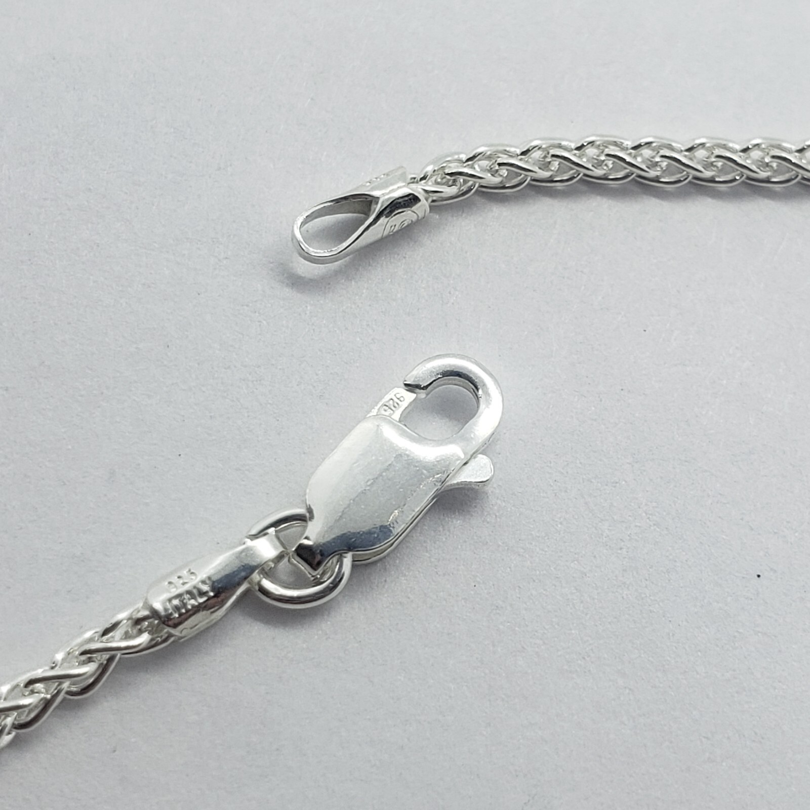 925 Sterling Silver Spiga Wheat Chain Necklace Bracelet 2.5mm Length 7″ to 30″