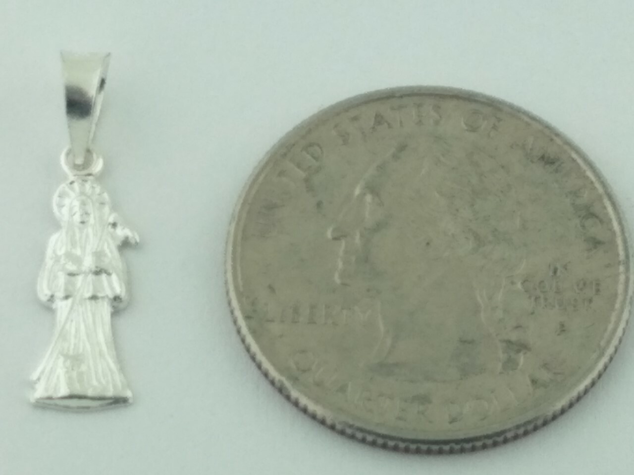 Grim Reaper Sterling Silver 925 Small dije de la Santa muerte, pendant Charm