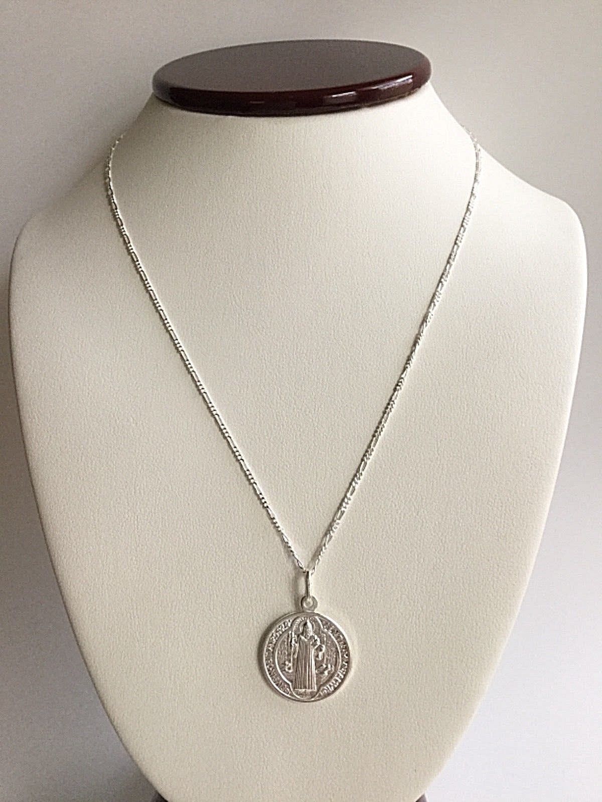 925 SILVER SAINT BENEDICT NECKLACE 22″ / CADENA SAN BENITO 925 PLATA 22″- 20mm#1
