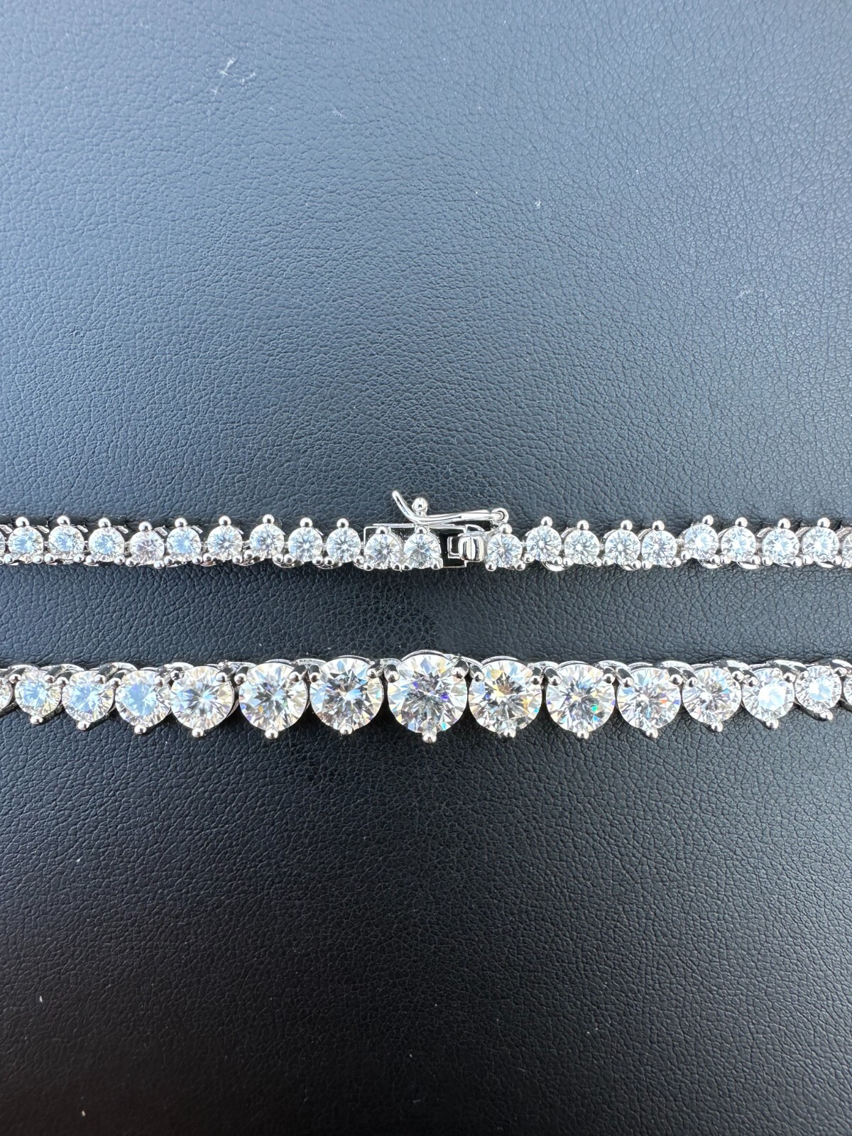 Real Iced MOISSANITE Riviera 3-7mm Graduated Tennis Chain Necklace – VVS D Color