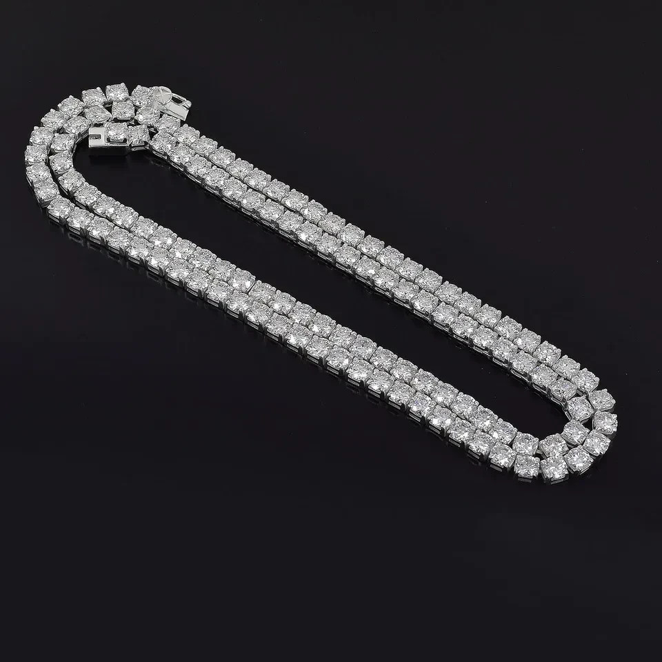 RARE 55Ct, 5mm White Diamond Men’s Tennis Necklace-FREE Shipping ! 26 inches