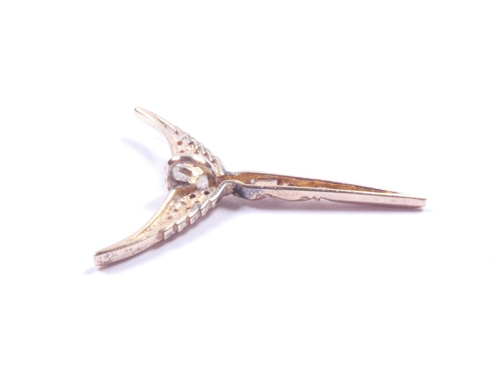Guardian Angel Pendant Gold On 925 Sterling Silver CZ Set 3.7g