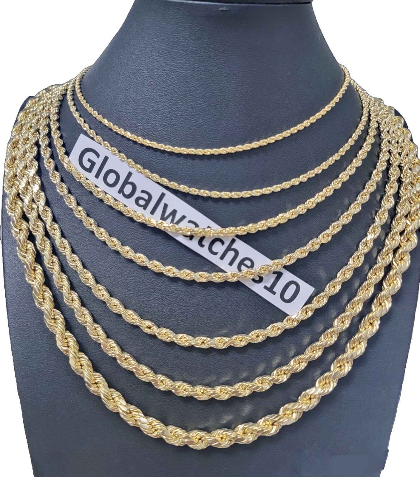 Real 10k Gold Rope Chain Necklace 18″-30″ Inch 3mm-10mm Men & Women DISCOUNT
