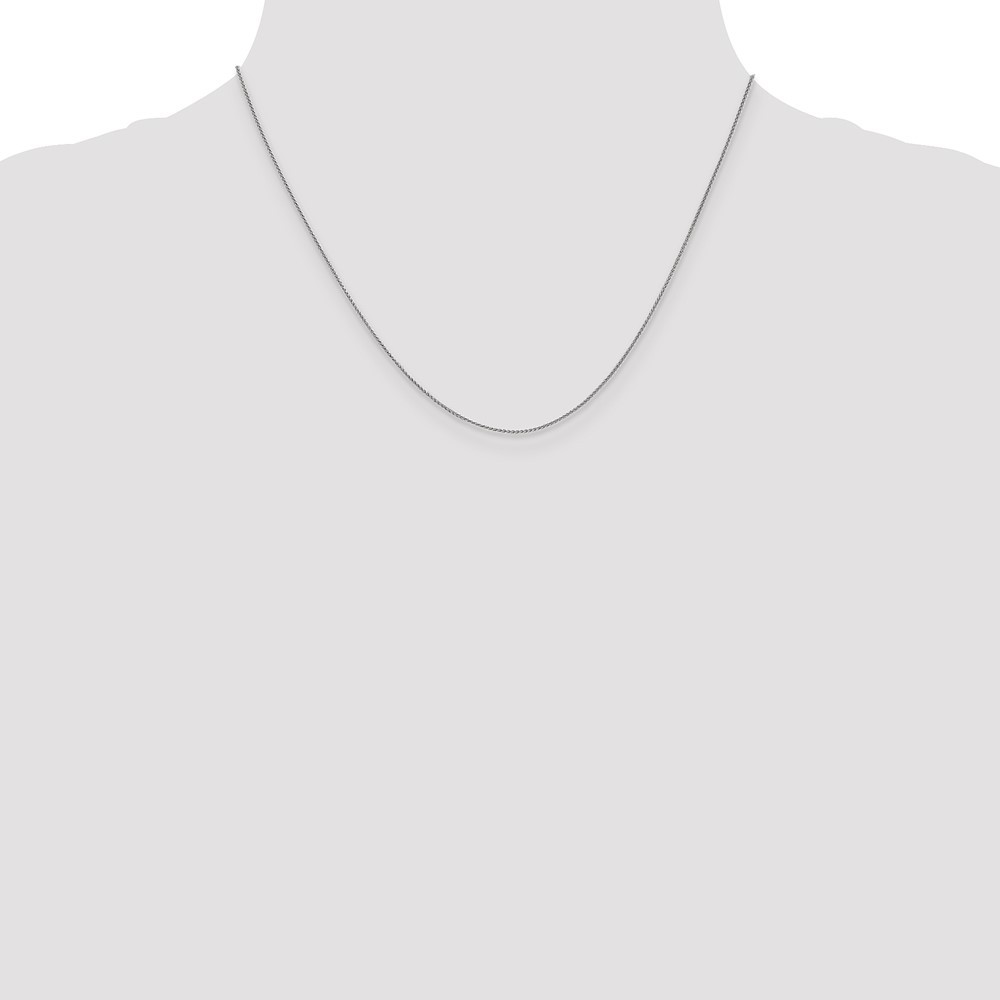 10k White Gold .8mm Spiga Chain Necklace 18″ for Women 1.37gm