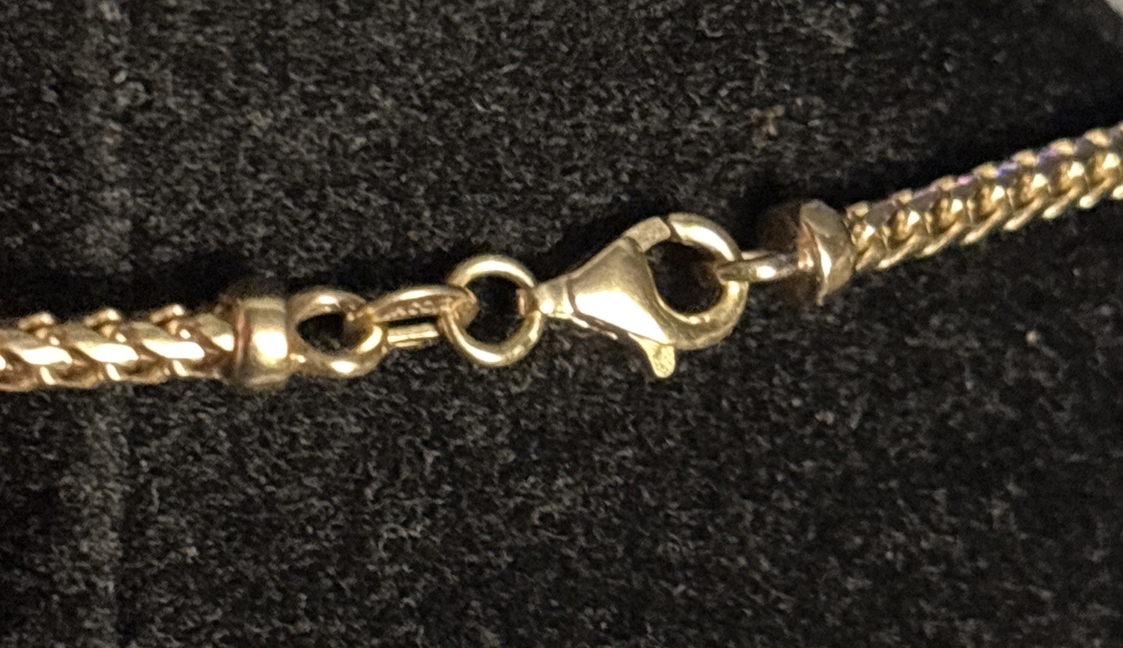 Jacoje 14K Yellow Gold Diamond Cut Franco Chain 2.5mm 24 Inch 21.7 Grams