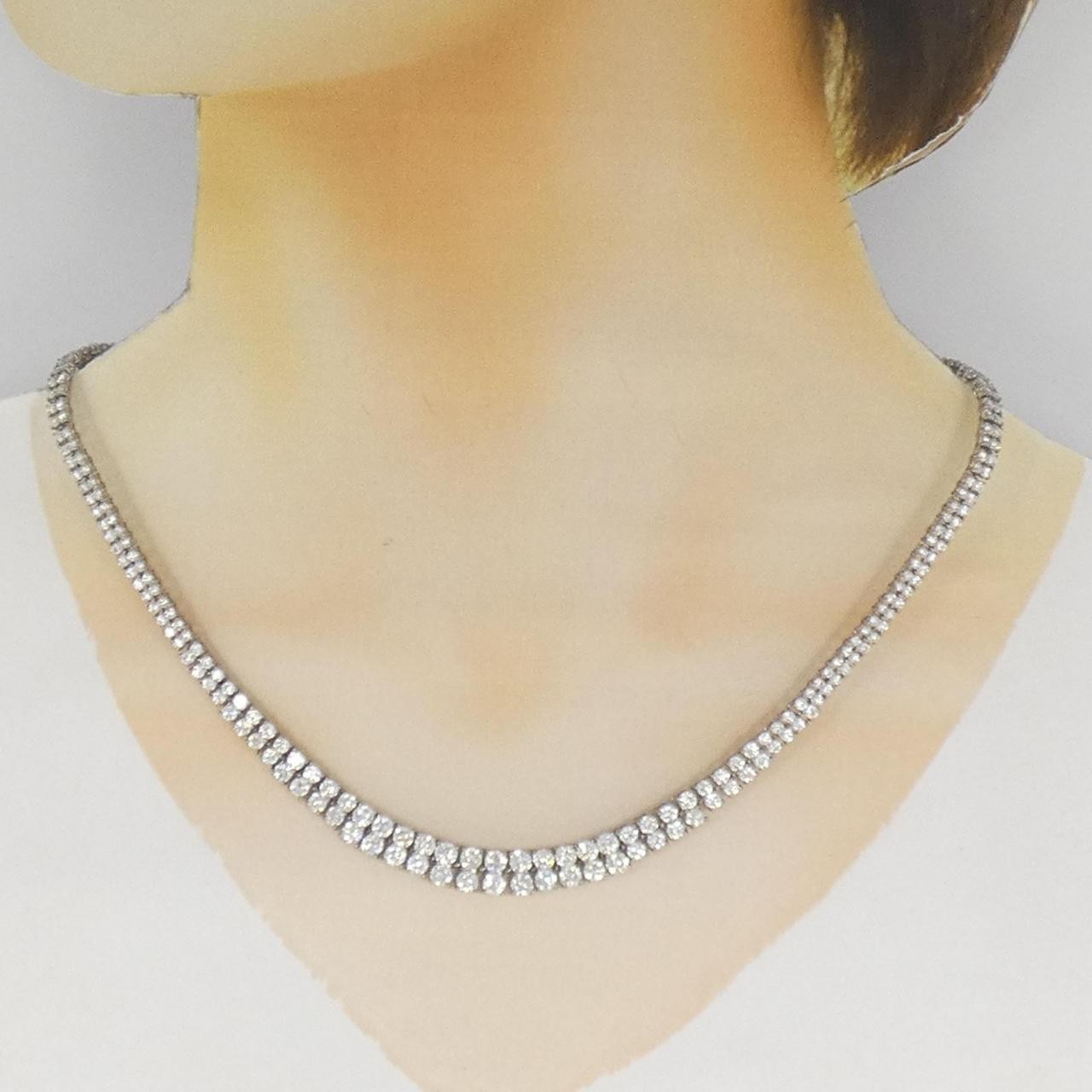 Authentic PT850 Diamond Necklace 10.01CT #246-000-448-4172