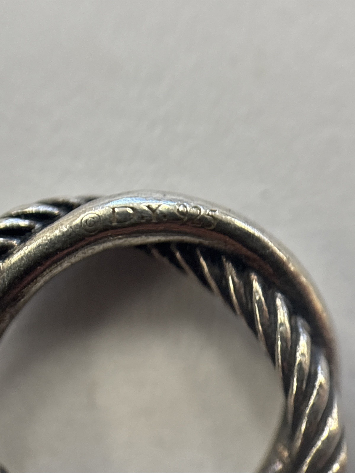 David Yurman Silver Crossover Infinity Rope Circle Chain Necklace 17”