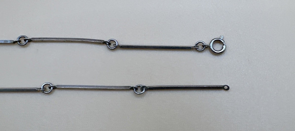 Vintage 925 Sterling Silver Bar Link Chain Necklace