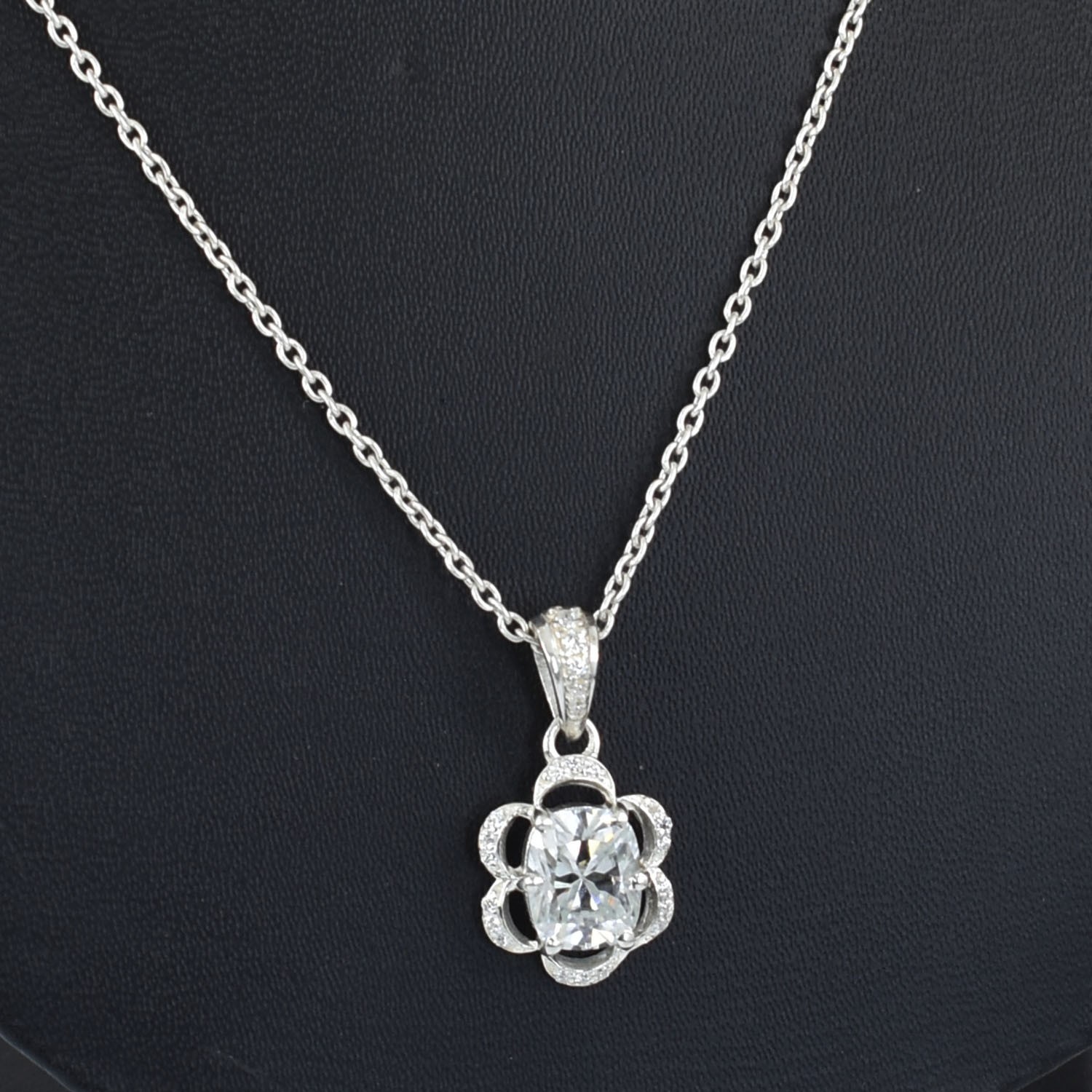 3.00 Ct VVS1 Cushion Cut Certified Diamond Solitaire Pendant, Free Studs