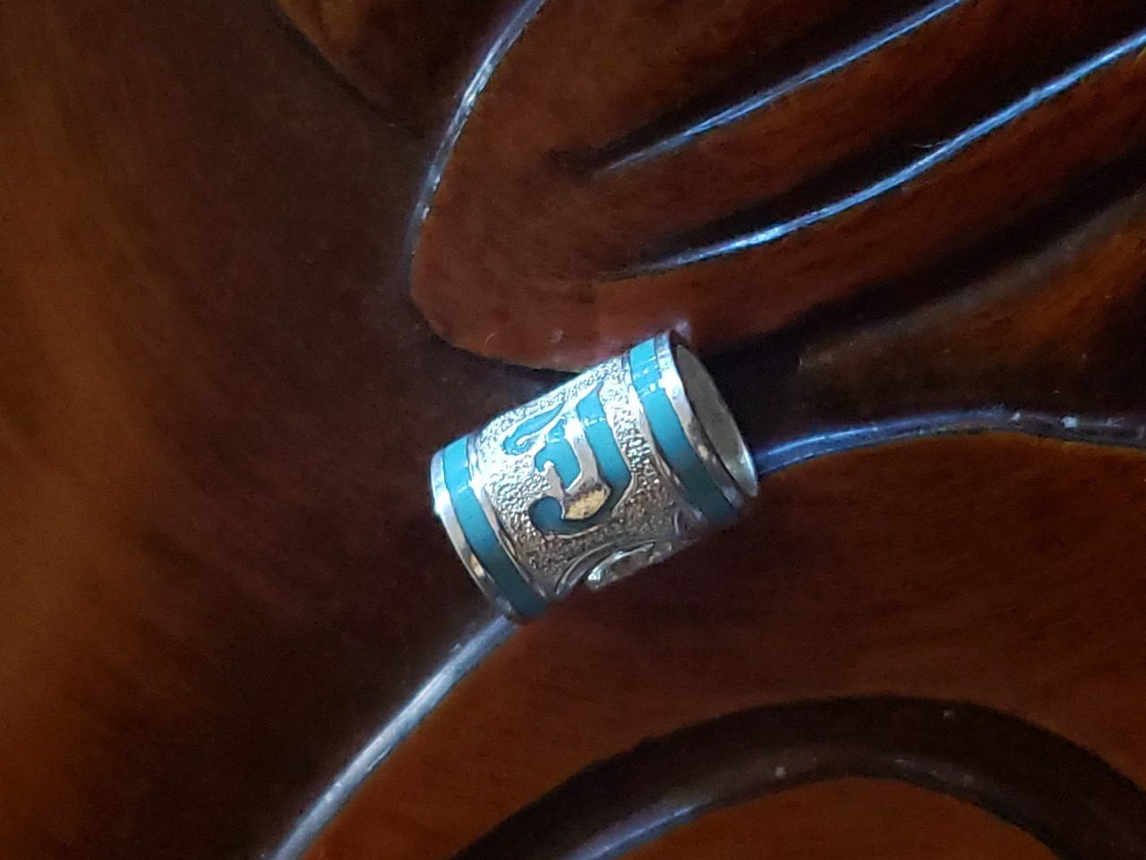 Hawaiian Baby Silver Initial Pendant Enamel 8mm X 6mm Slide Blue Or Pink Letter