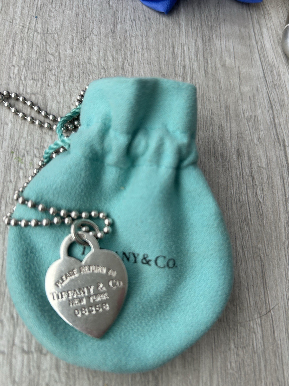 Tiffany & Co. Return to Tiffany 925 Silver Heart Tag Ball Chain Necklace