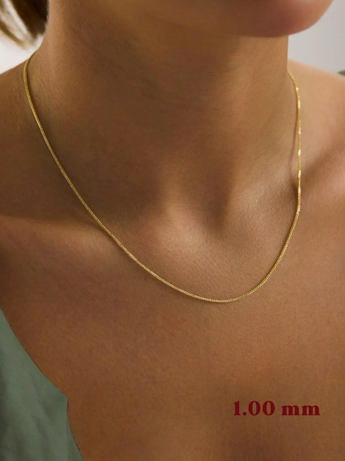 14K Gold Spiga (Wheat) Chain Necklace
