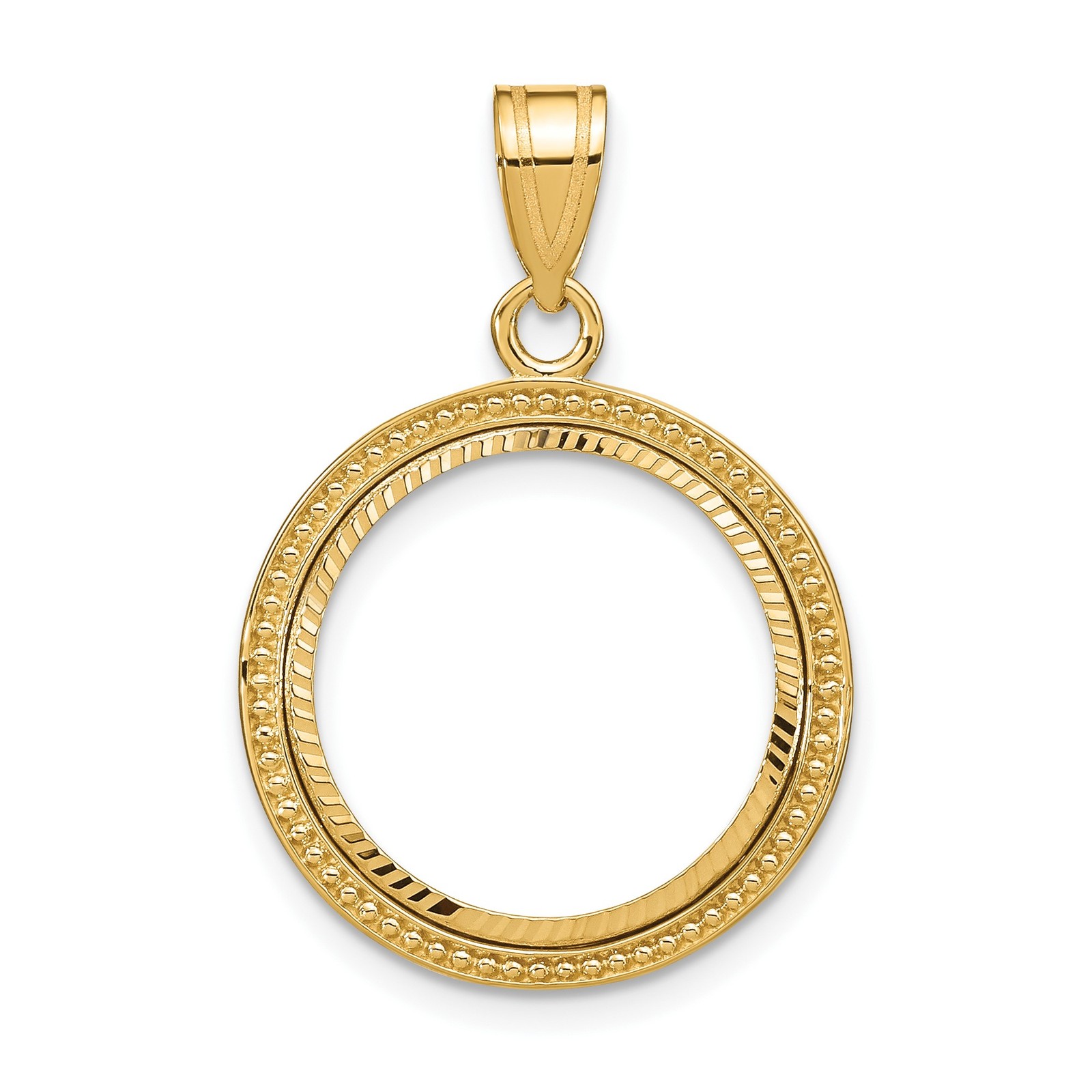 American Eagle Platinum Bezel 1/10 oz $10 14k Yellow Gold Pendant