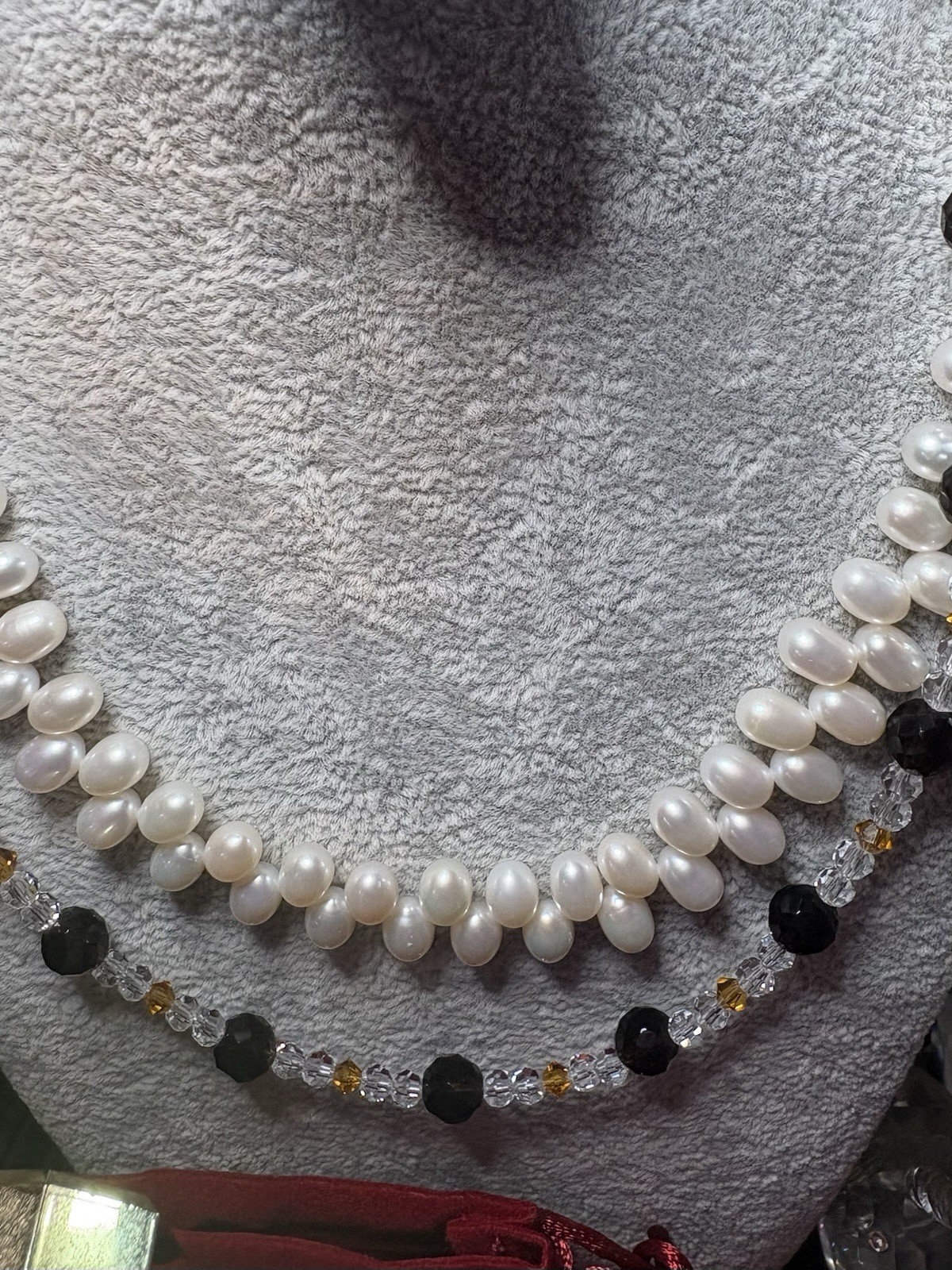 ESTATE 10k Yellow Gold Cultured Pearls Beads Doble Strand Necklaces 51.49G