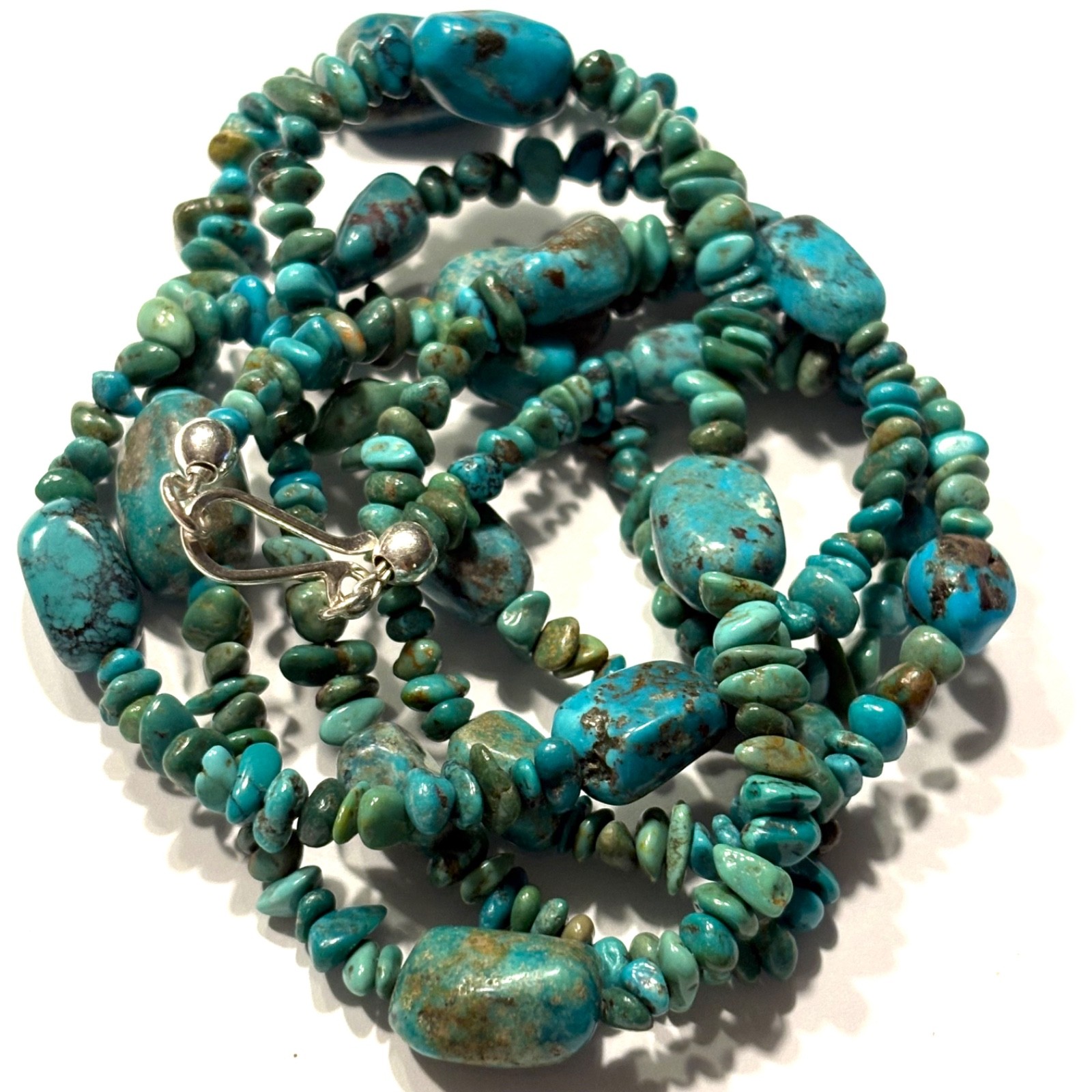 Jay King 42” Long Turquoise Nugget Necklace (& Free Dangle Pierced Earrings)