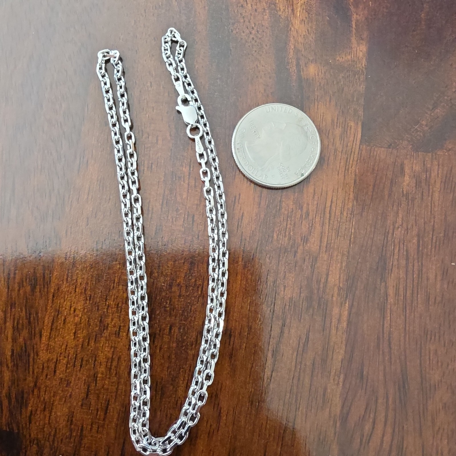 925 Sterling Silver Solid Cable Link Chain 2.4mm 18inch