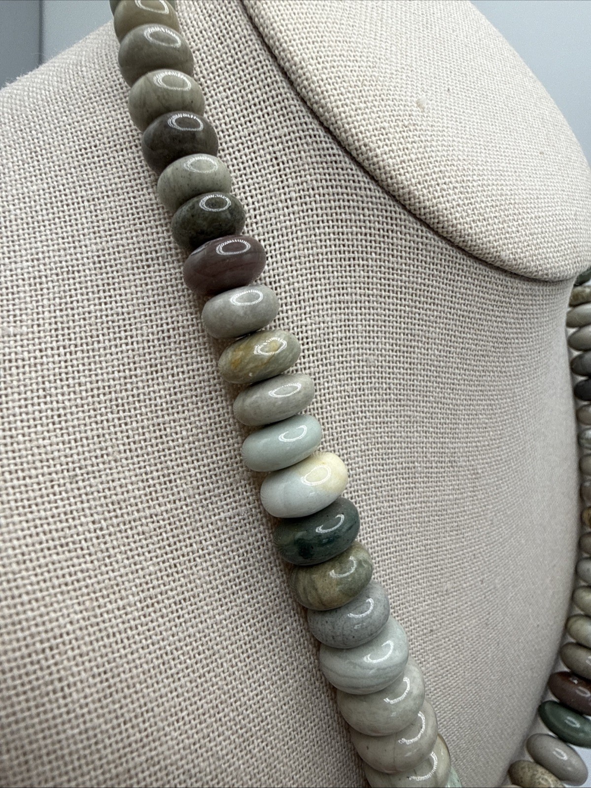 Jay King DTR Sterling Silver Leaf Jasper Graduated Bead Necklace 18-21” 8-16mm