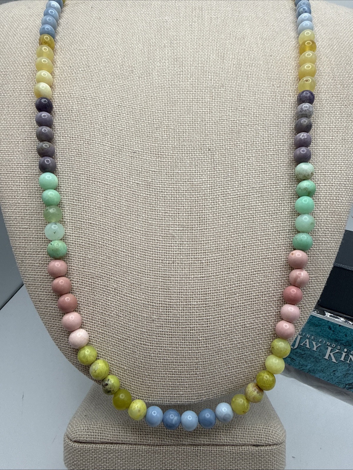 Jay King Natural Pastel Opals Around The World Sterling Silver Beaded Necklace