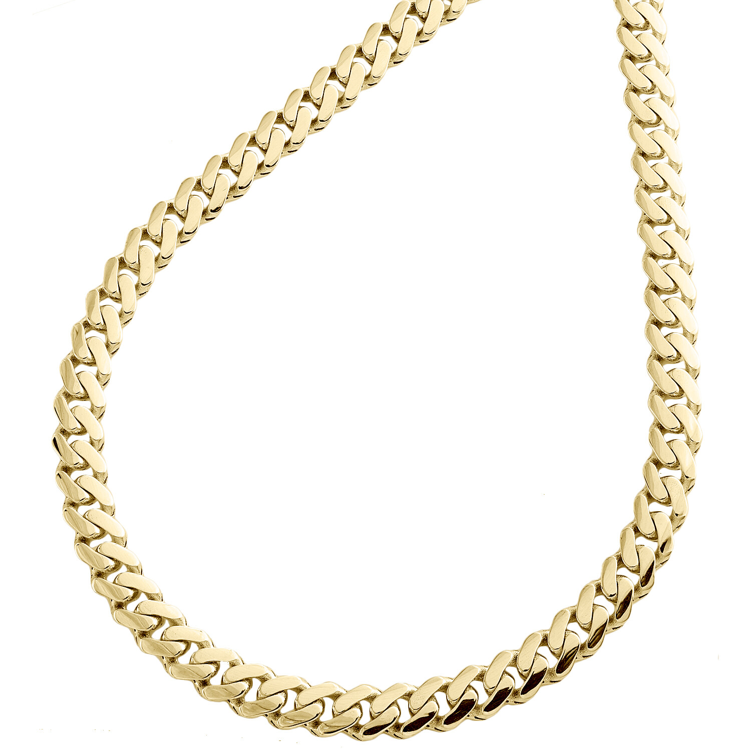 10K Yellow Gold High Polish 5mm Monaco / Cuban Link Chain Statement Necklace 16″