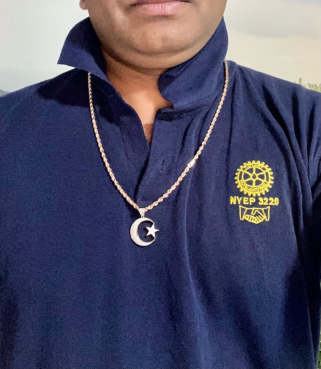 SOLID Real 10K yellow gold Moon & Star Pendant Allah Islam Charm Jewelry Islamic