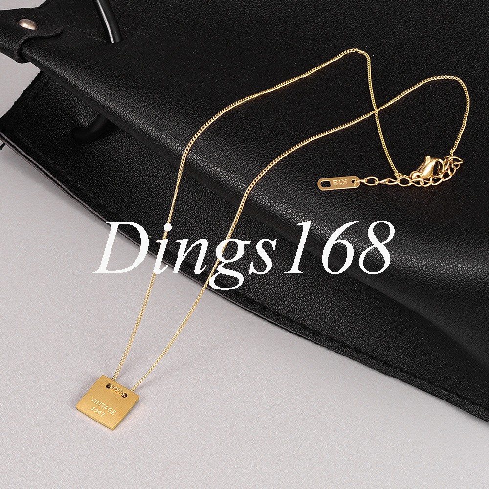 Solid 18K Yellow Gold Filled Tarnish-Free 12mm Square 16+2.4inch Choker Necklace