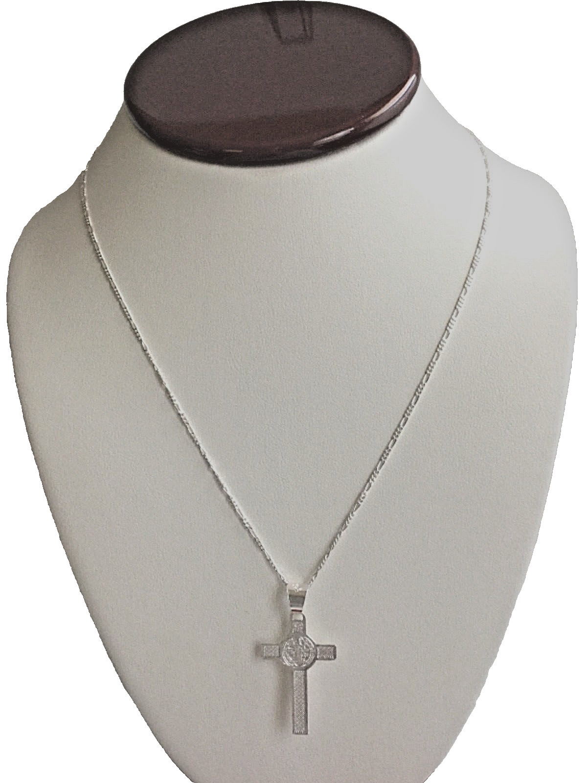 925 Sterling Silver San Benito Saint Benedict Cross Pendant Necklace – 36mm
